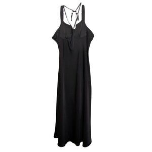 Boohoo Women's Maxi Satin Slip Dress, Black, Plus Size 22